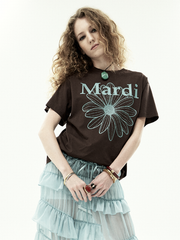 TSHIRT FLOWERMARDI_BROWN MINT