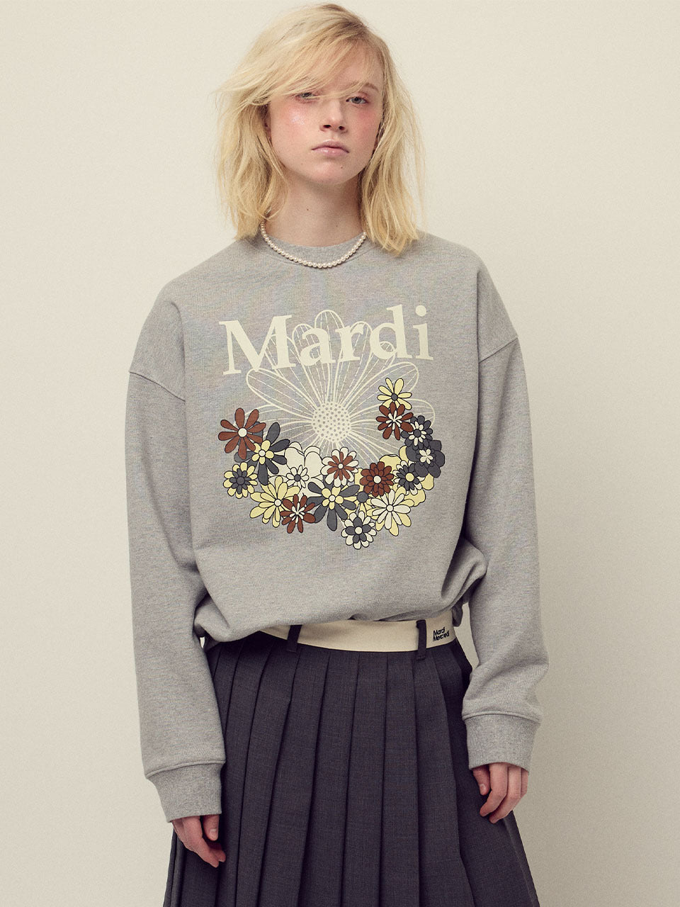 SWEATSHIRT FLOWERMARDI JARDIN_GREY IVORY