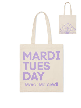 CANVAS BAG FLOWER DU MARDI_CREAM LAVENDER