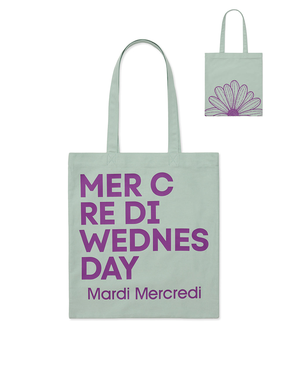 CANVAS BAG FLOWER DU MERCREDI_MINT PURPLE