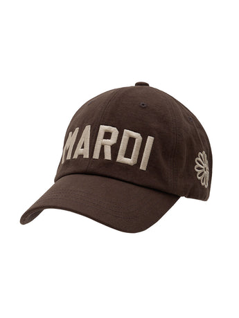 CAP MARDI BOLD LOGO_BROWN CREAM