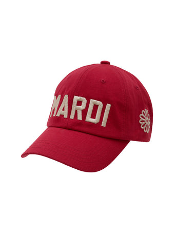CAP MARDI BOLD LOGO_RED CREAM