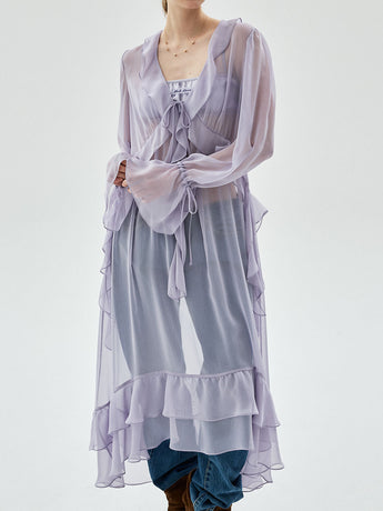 CHIFFON MAXI DRESS FRILL_LAVENDER