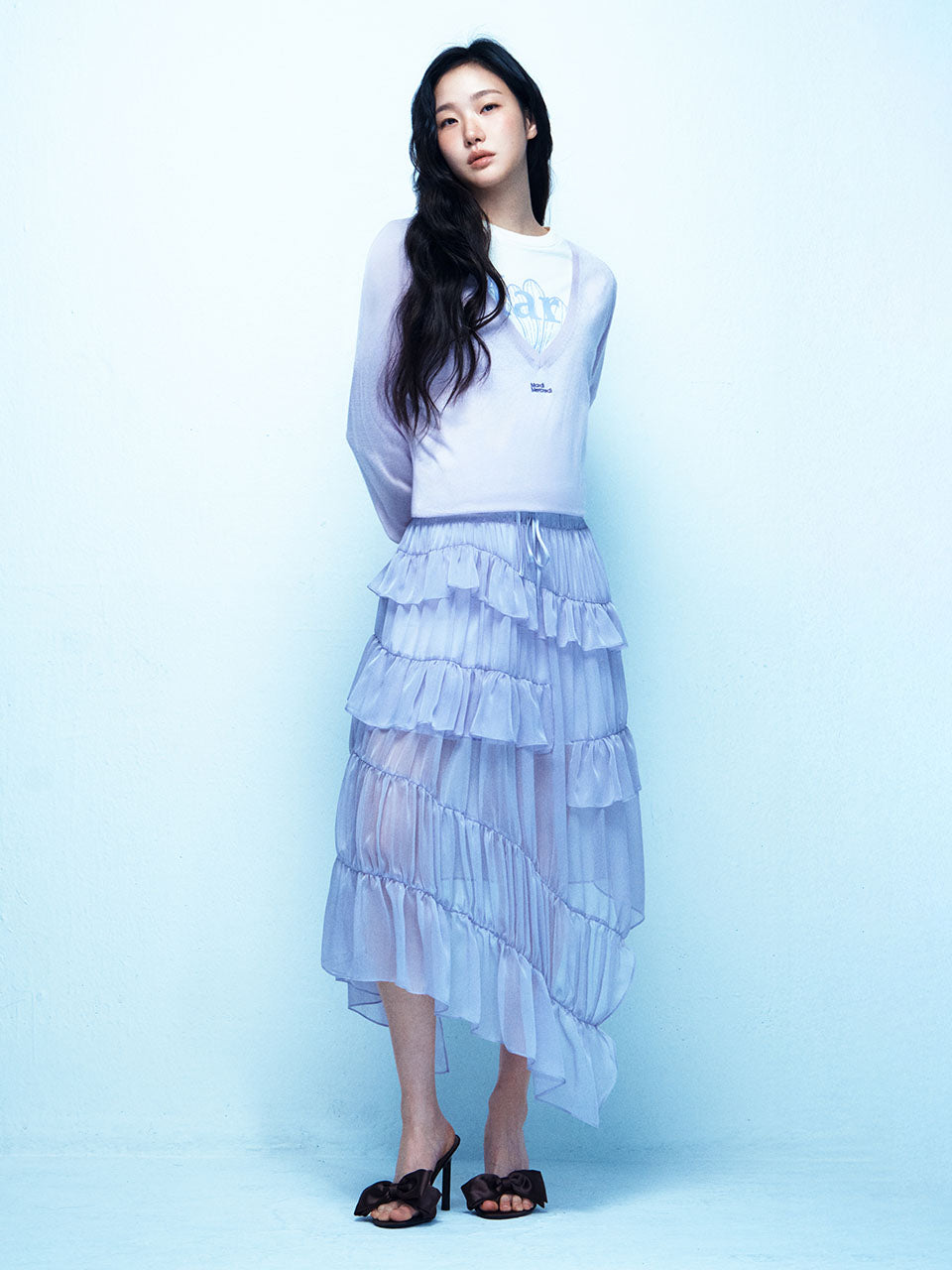 CHIFFON MAXI SKIRT FRILL_LAVENDER