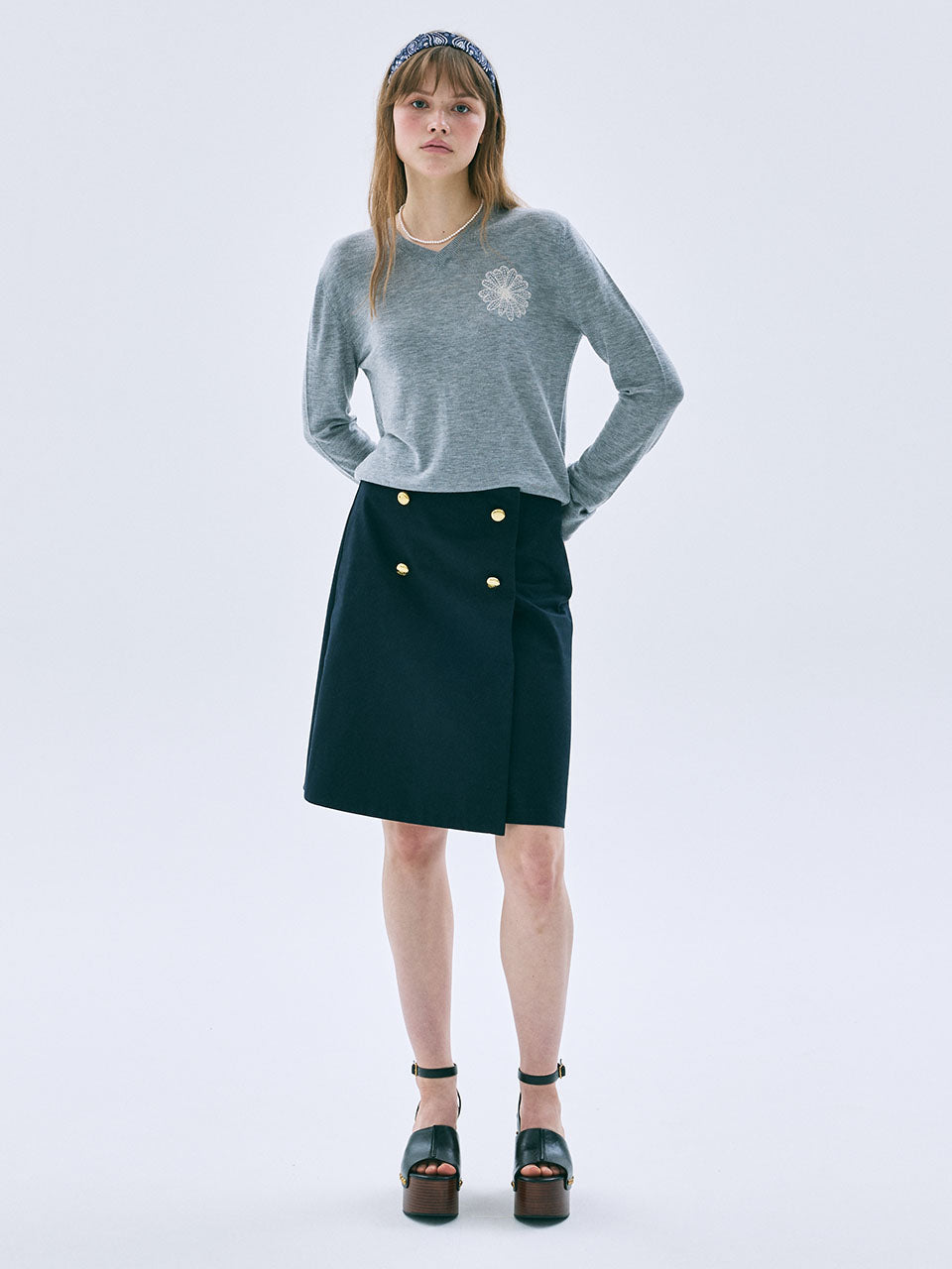 CLASSIC MIDI SKIRT_NAVY