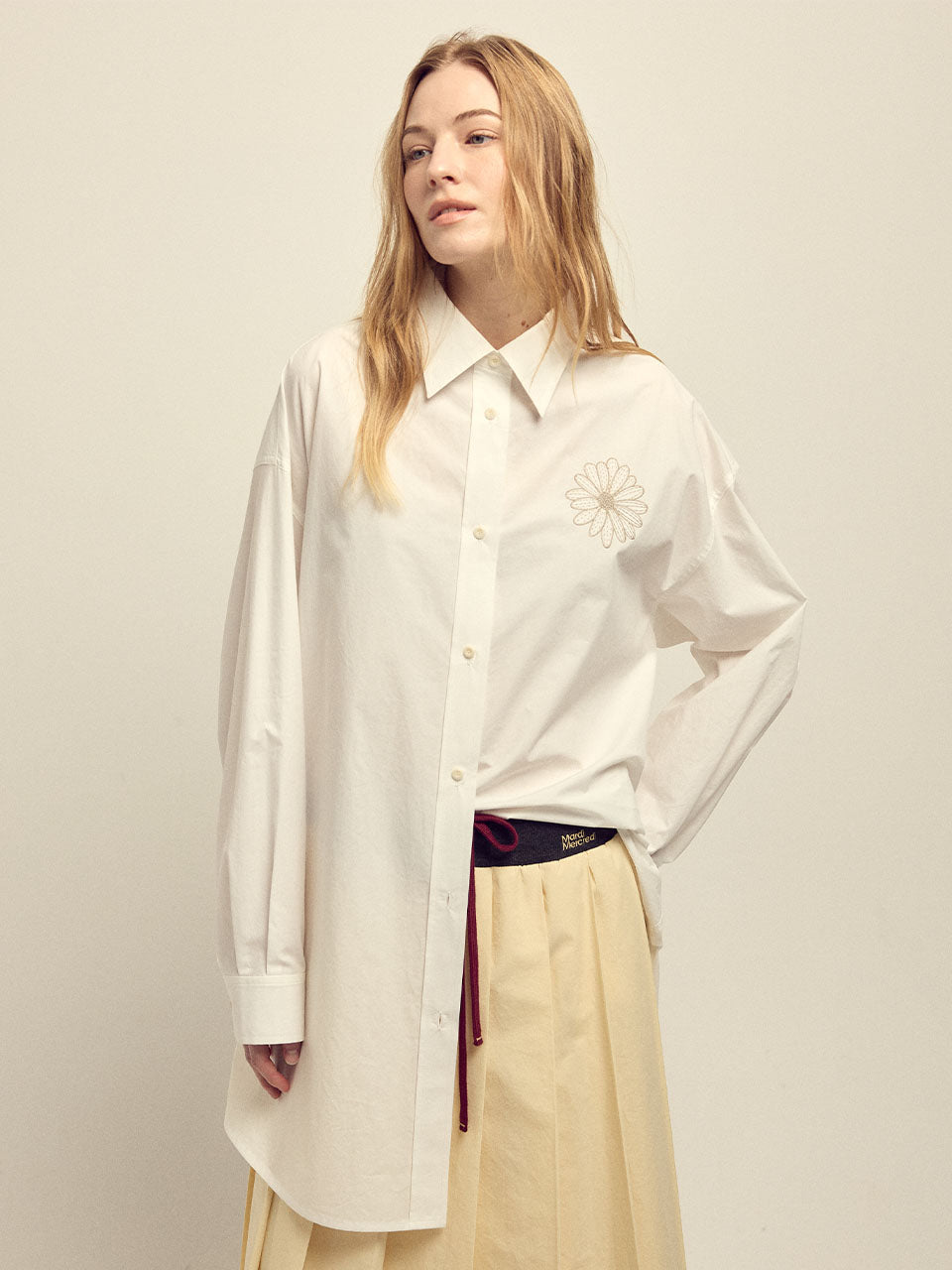 COTTON OVERSIZED POPLIN SHIRT_WHITE BEIGE