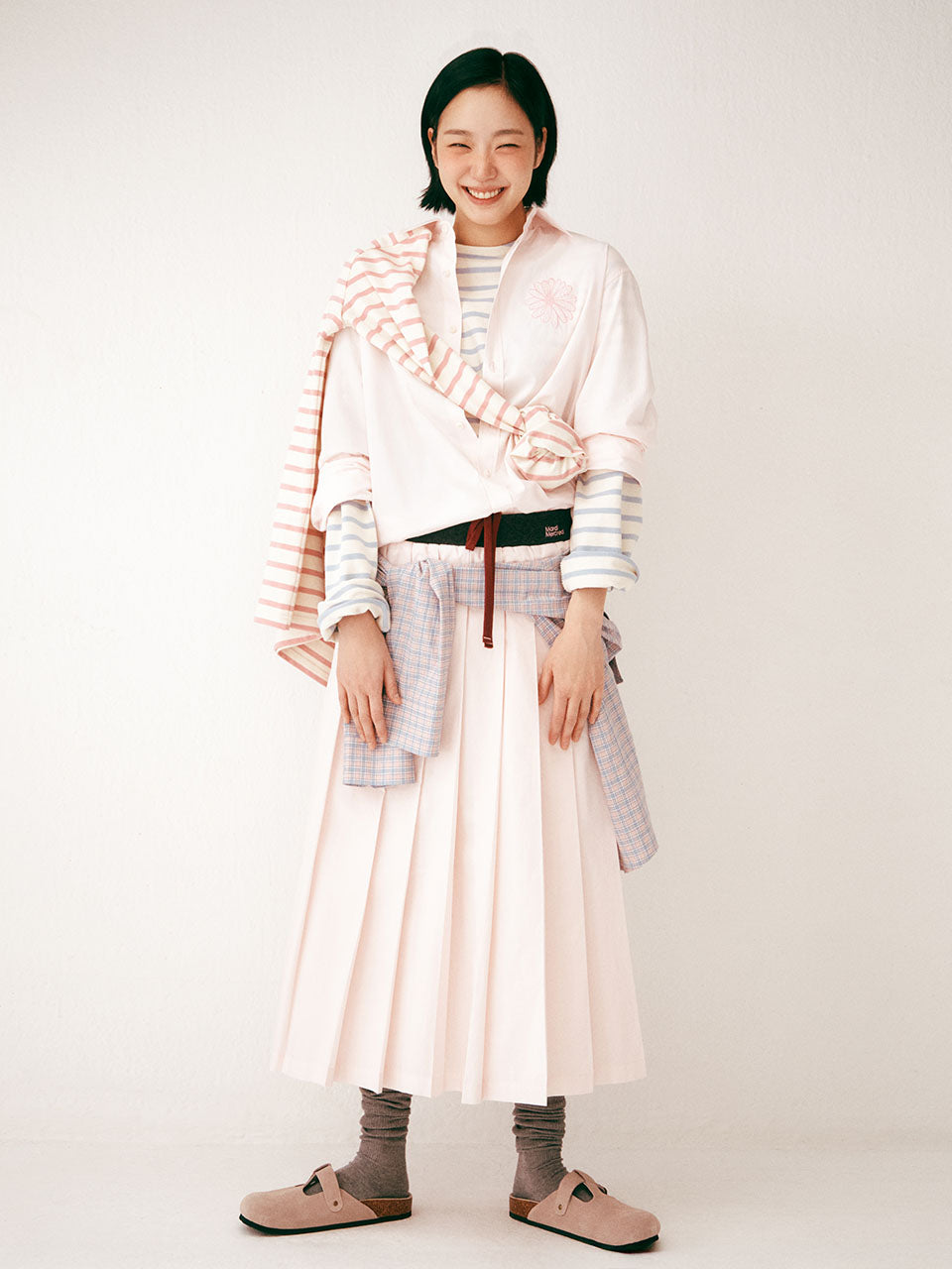 COTTON PLEATED MAXI SKIRT_LIGHTPINK