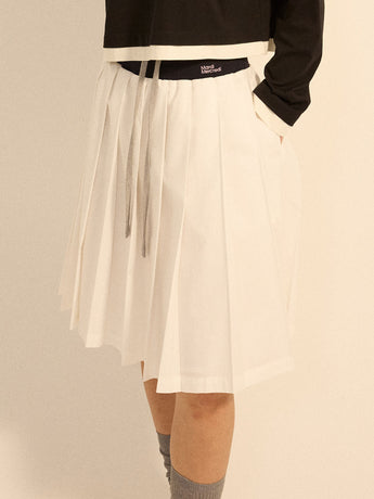 COTTON PLEATED MIDI SKIRT_WHITE