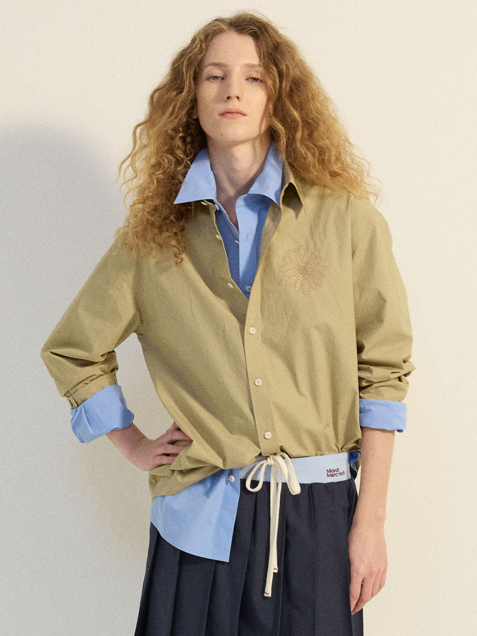 COTTON POPLIN SHIRT_BEIGE BROWN