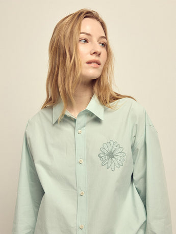 COTTON POPLIN SHIRT_MINT MINT