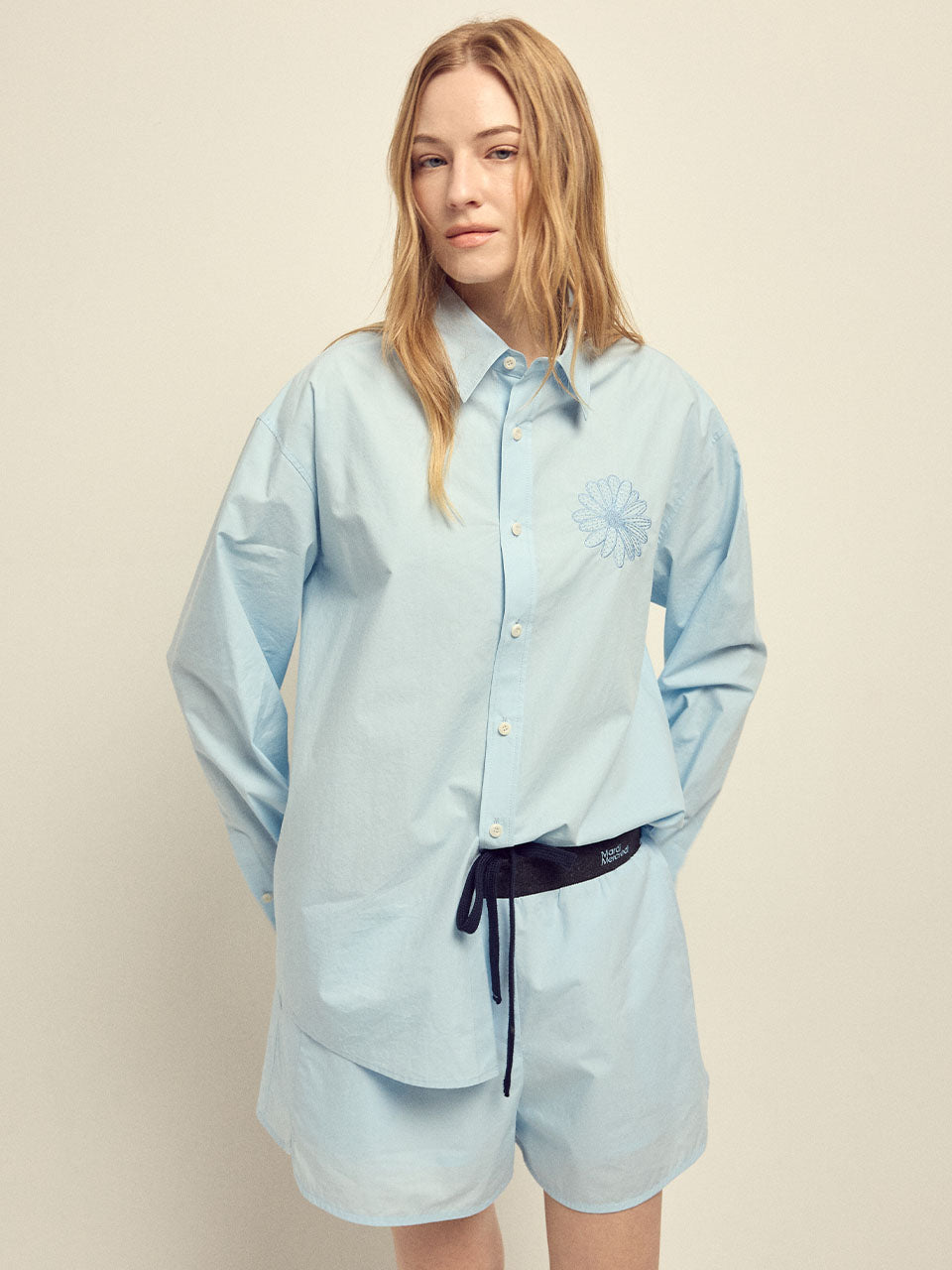 COTTON POPLIN SHIRT_SKY BLUE