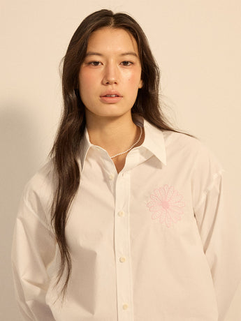 COTTON POPLIN SHIRT_WHITE PINK