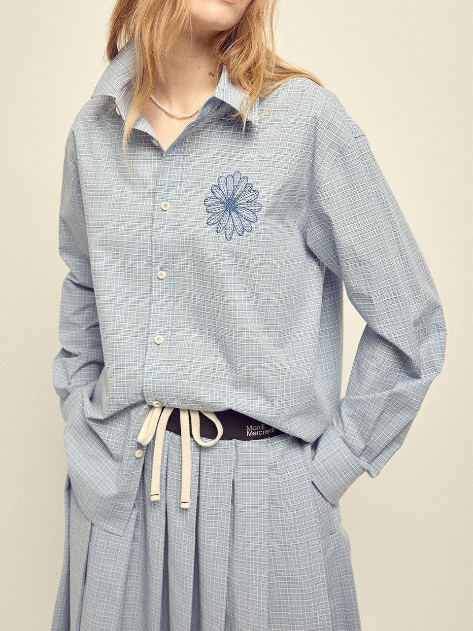 COTTON SHIRT CHECK_MINT