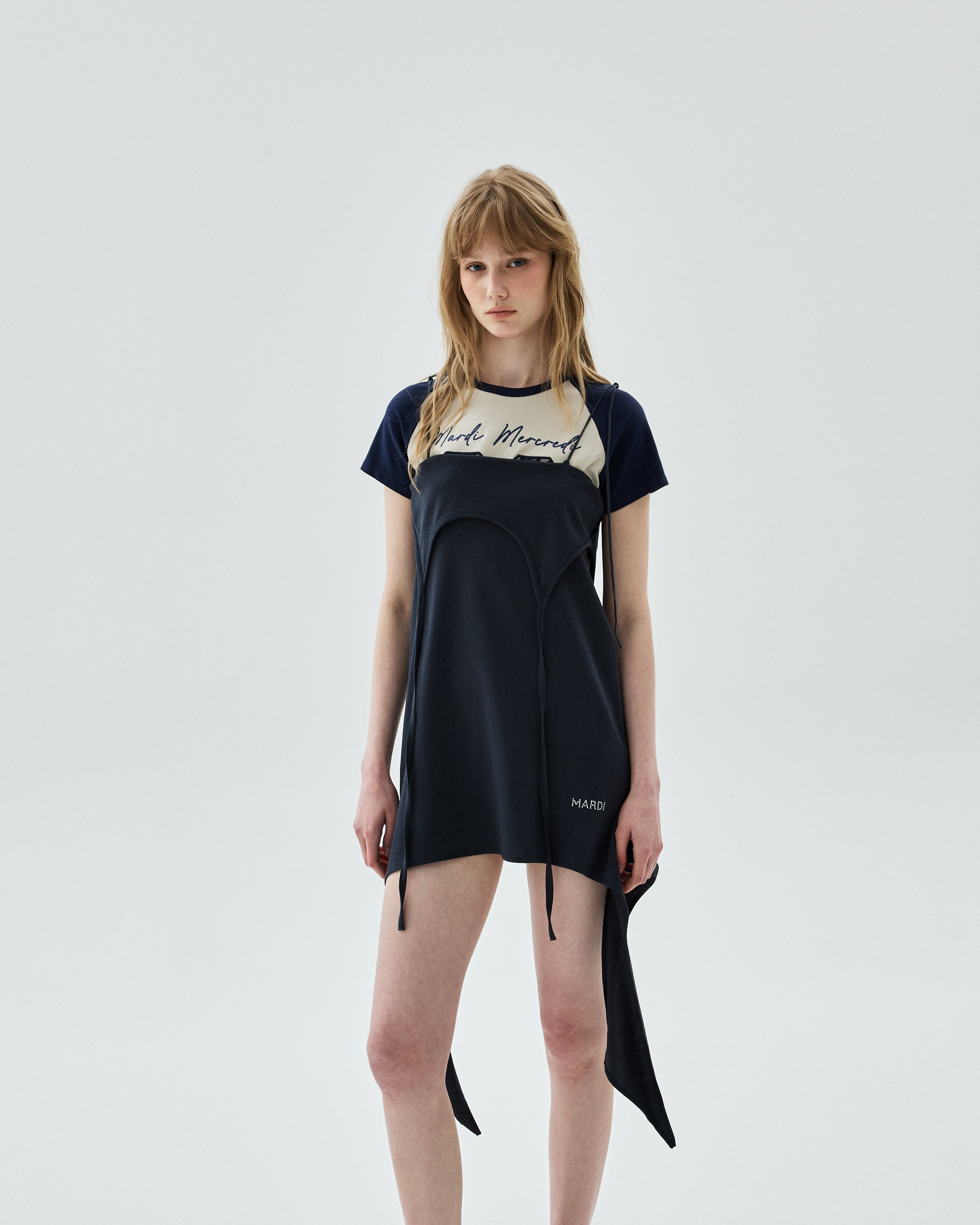 COTTON SLIP DRESS 2WAY_CHARCOAL