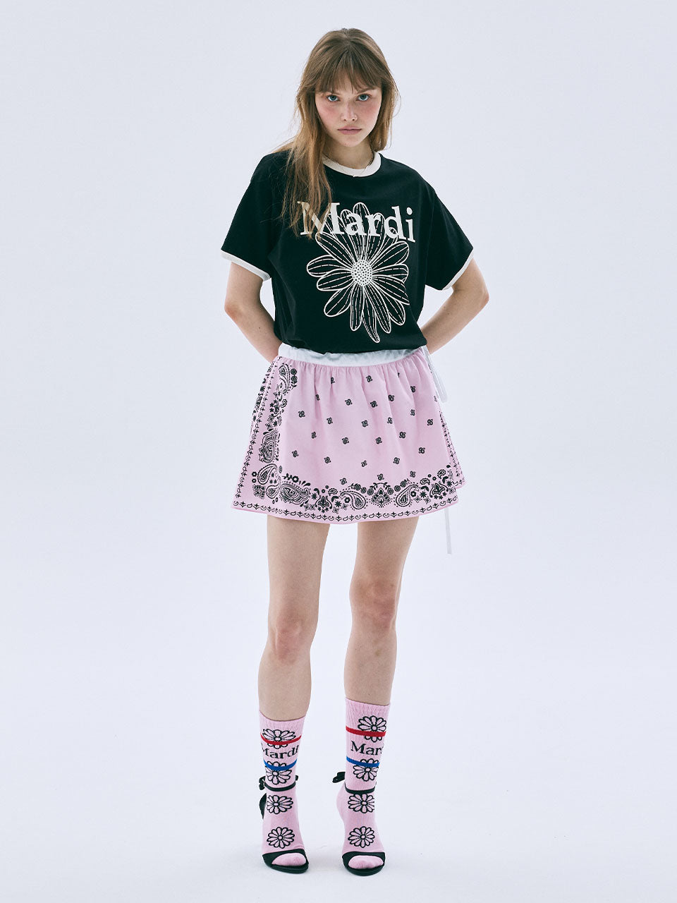 FLARE MINI SKIRT PAISLEY_PINK