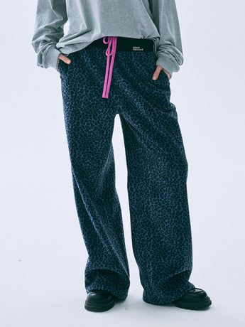 FLEECE JOGGER PANTS LEOPARD_BLUE
