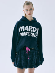 HOODY BRUSH LOGO CONTRAST_NAVY WHITE