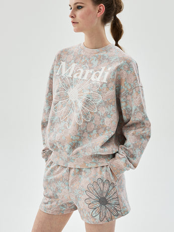 SWEATSHIRT FLEUR FLOWERMARDI_INDIPINK WHITE