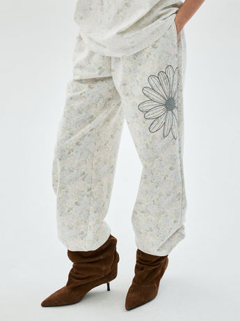 JOGGER PANTS FLEUR FLOWER_ASHBLUE GREY