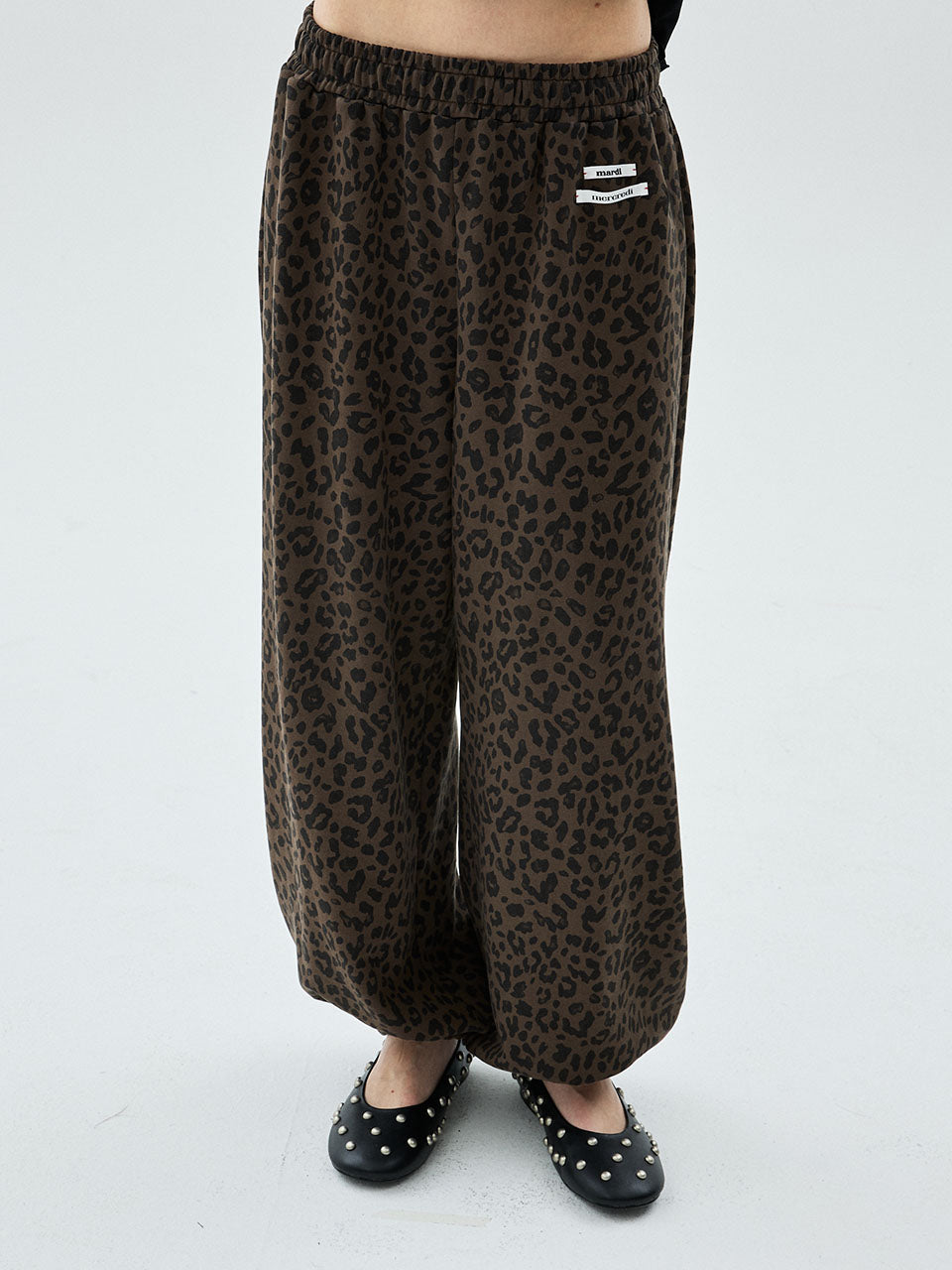 JOGGER PANTS LEOPARD DOUBLE LABEL_BROWN