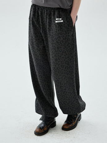 JOGGER PANTS LEOPARD DOUBLE LABEL_CHARCOAL