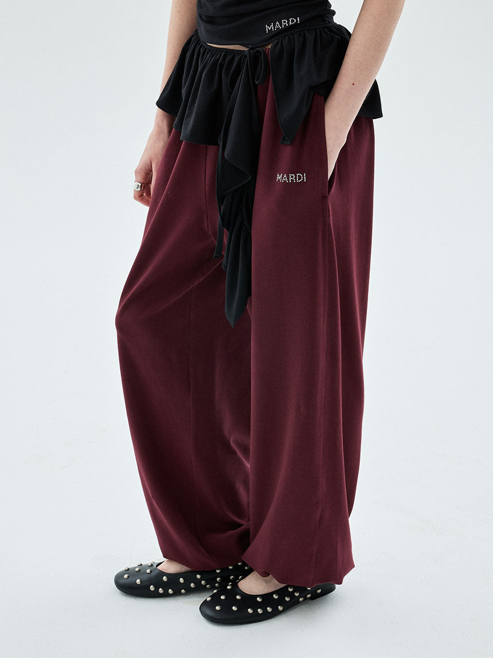 JOGGER PANTS MARDI LOGO HOTFIX_BURGUNDY
