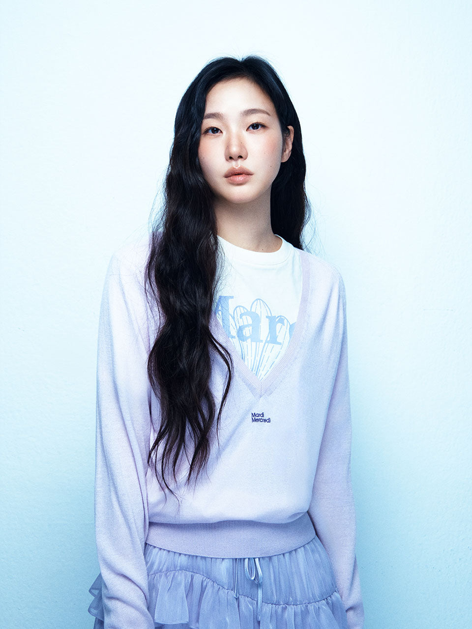 KNIT DEEP V NECK 2WAY_LAVENDER