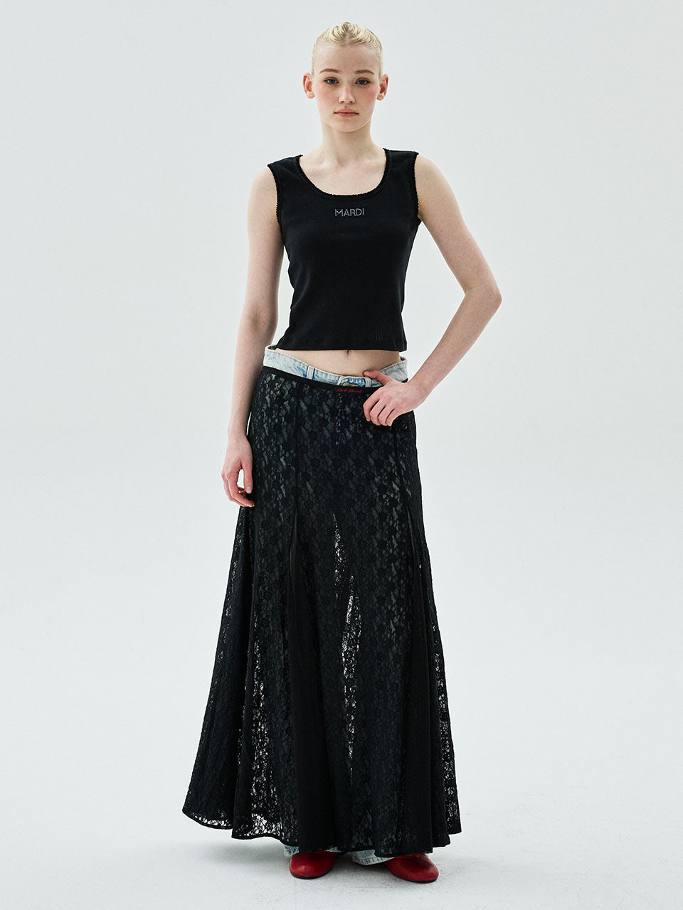 MAXI SKIRT LACE_BLACK