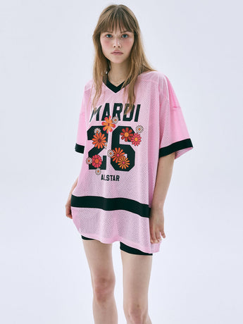 MESH JERSEY TOP HALF SLEEVE BLOSSOM_PINK