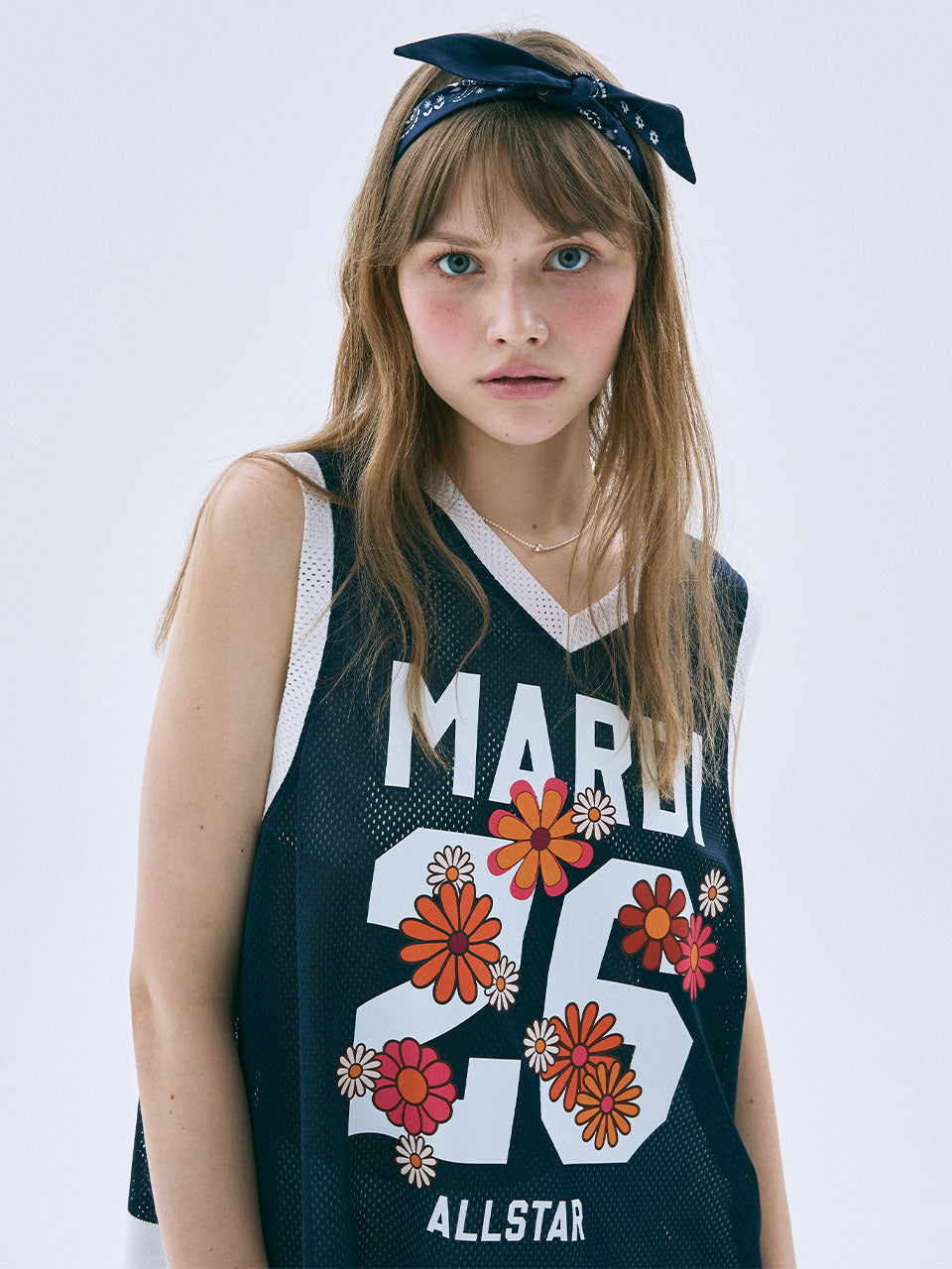 MESH JERSEY TOP SLEEVELESS BLOSSOM_NAVY