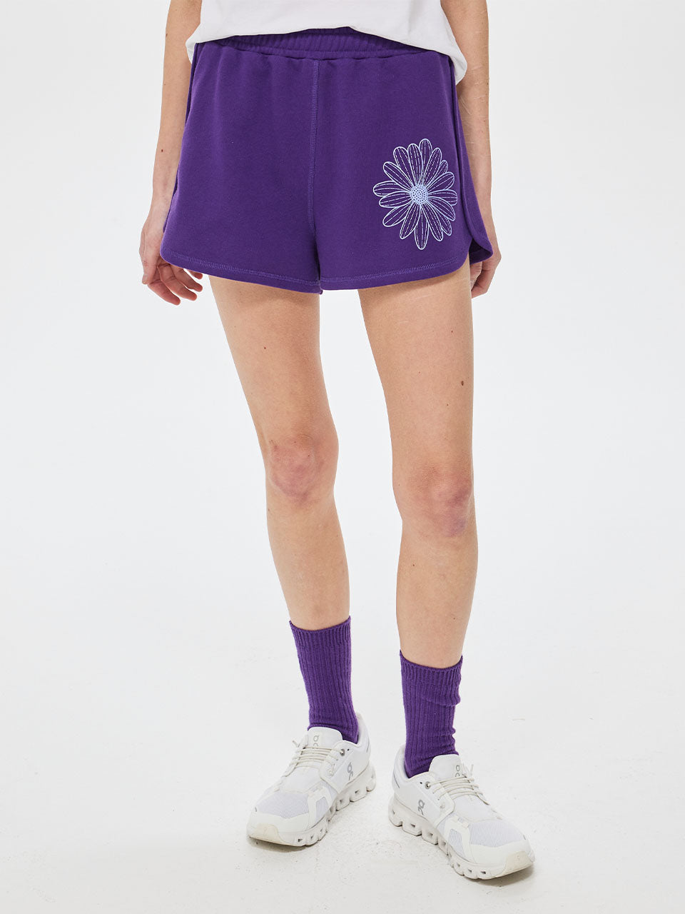 MINI SWEAT SHORTS FLOWER_PURPLE LILAC