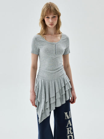 MINI LAYERED DRESS FRILL_GREY