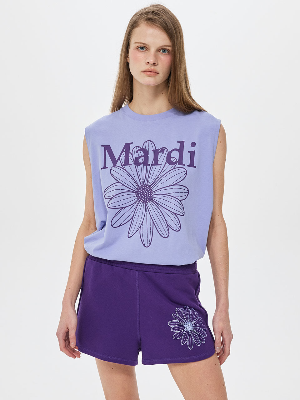 OVERSIZED SLEEVELESS FLOWERMARDI_LAVENDER PURPLE