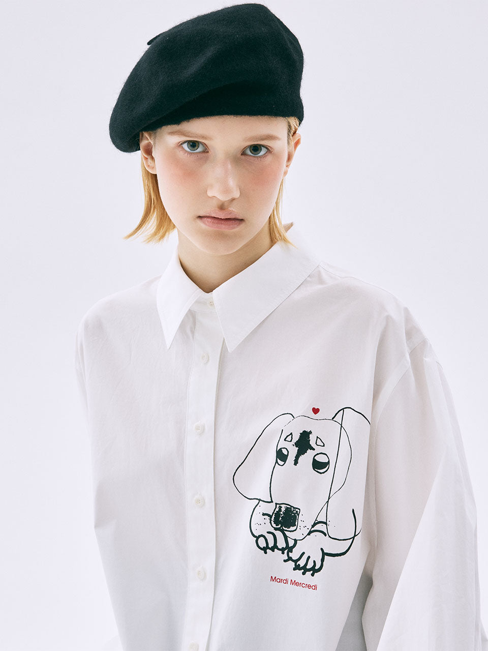 OVERSIZED SHIRT DRAWING CH DDANJI BEGGY FACE_WHITE
