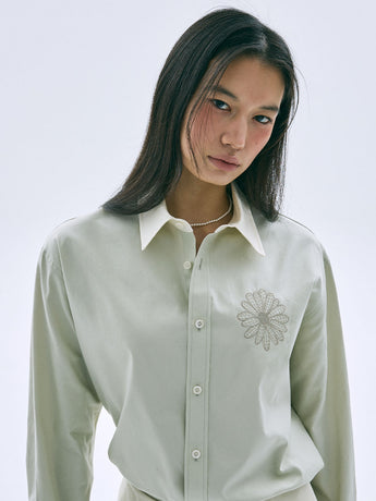 OXFORD SHIRT CONTRAST COLLAR_BEIGE TAUPE