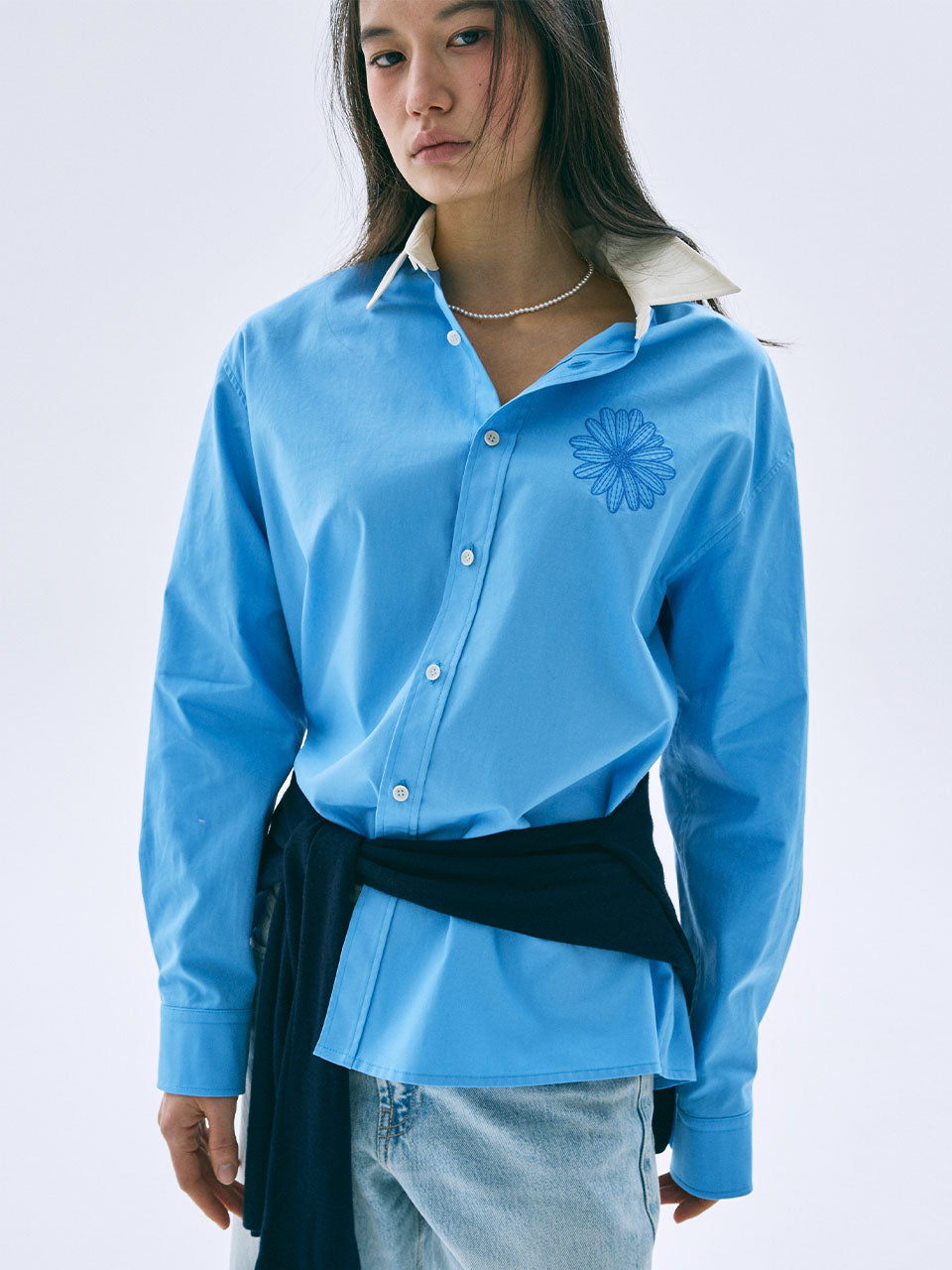 OXFORD SHIRT CONTRAST COLLAR_BLUE BLUE