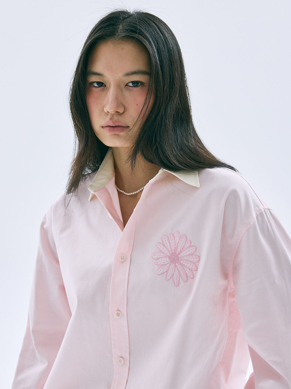 OXFORD SHIRT CONTRAST COLLAR_LIGHTPINK PINK