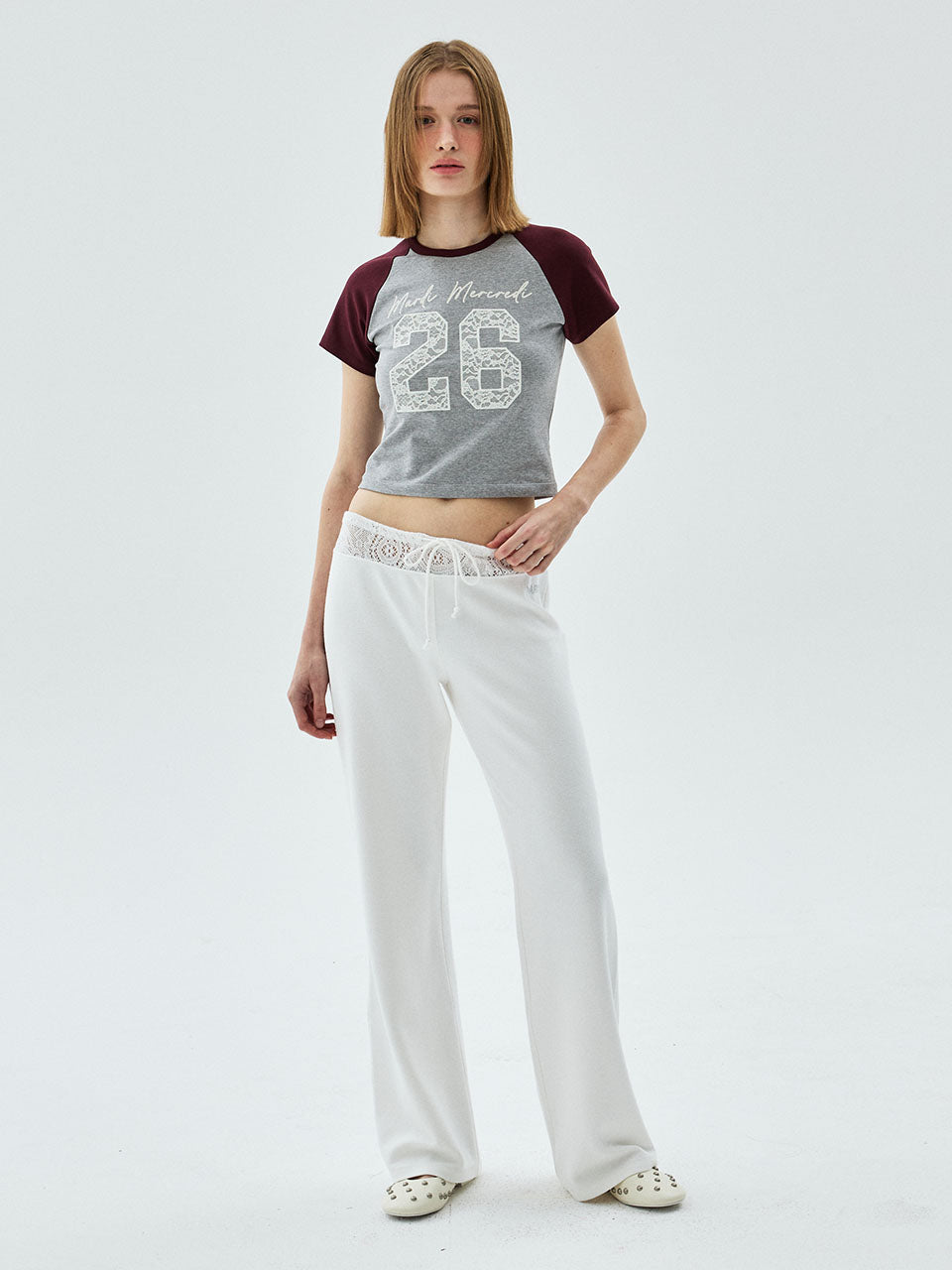 PANTS WAISTBAND LACE DETAIL_WHITE