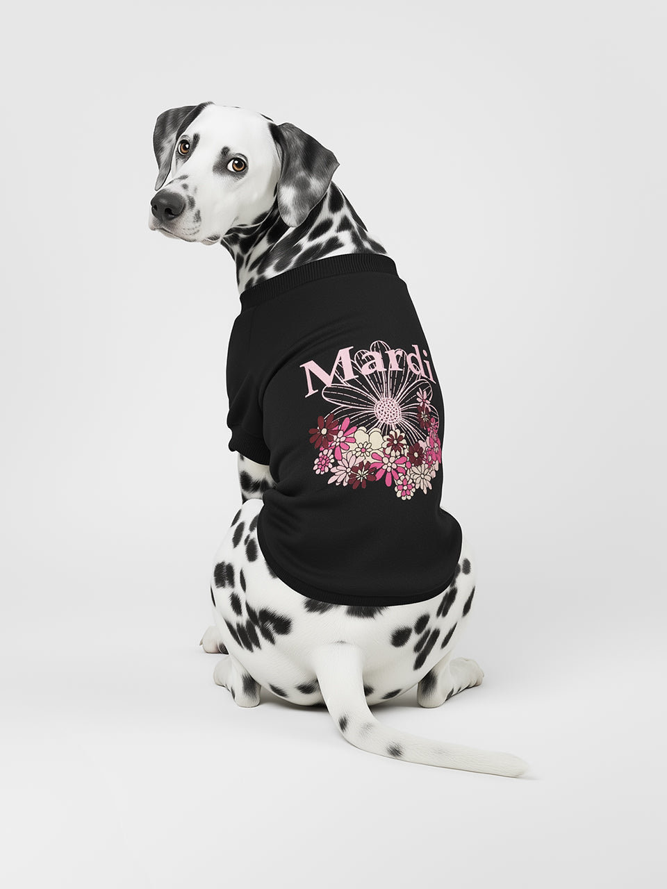 PET SWEATSHIRT FLOWERMARDI JARDIN_BLACK PALEPINK