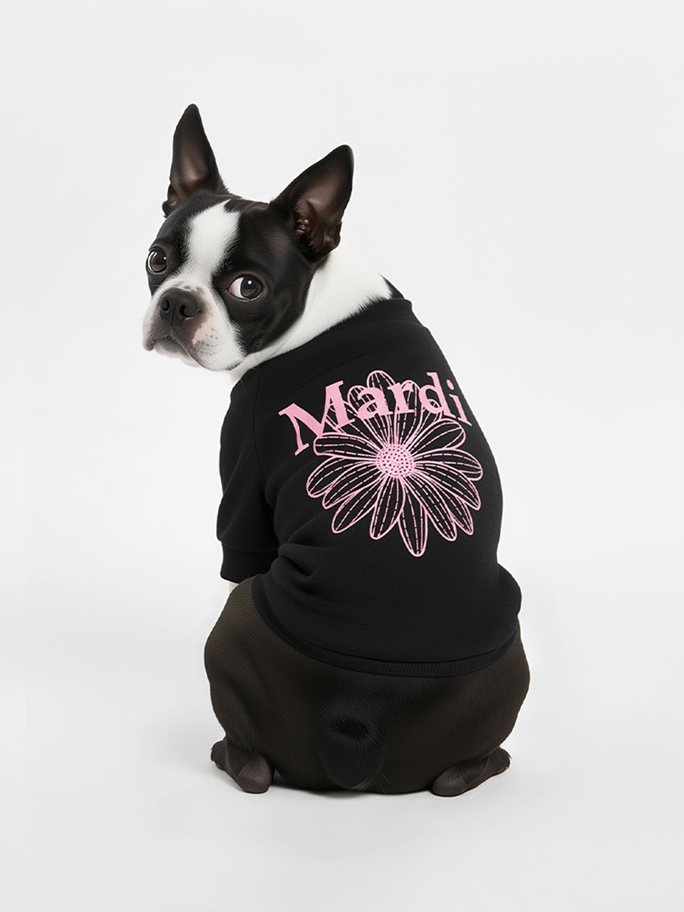 PET SWEATSHIRT FLOWERMARDI_BLACK PINK