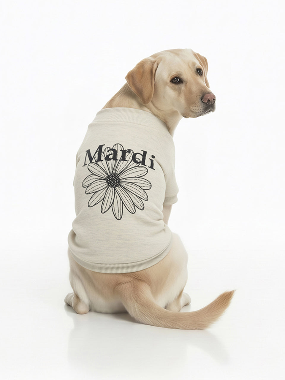 PET SWEATSHIRT FLOWERMARDI_OATMEAL BLACK