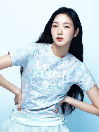 SLIM TSHIRT FLEUR FLOWERMARDI_INDIPINK WHITE