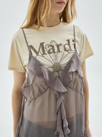 SLIM TSHIRT FLOWERMARDI_BUTTER TAUPE