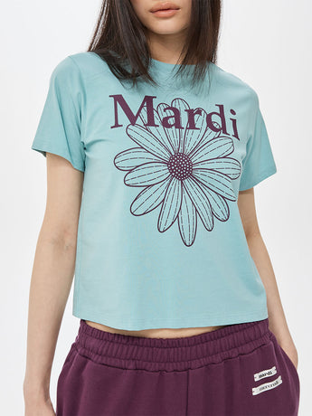 SLIM TSHIRT FLOWERMARDI_MINT PLUM