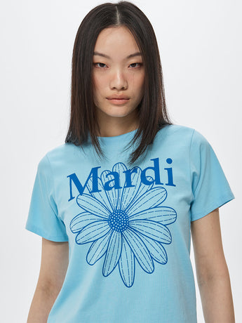 SLIM TSHIRT FLOWERMARDI_SKY BLUE