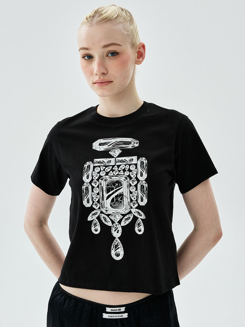 SLIM TSHIRT BIJOU_BLACK WHITE