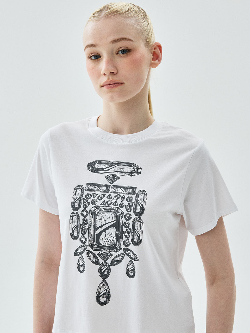 SLIM TSHIRT BIJOU_WHITE GREY