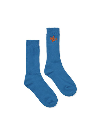 SOCKS MRD LOGO_FLUOBLUE ORANGE