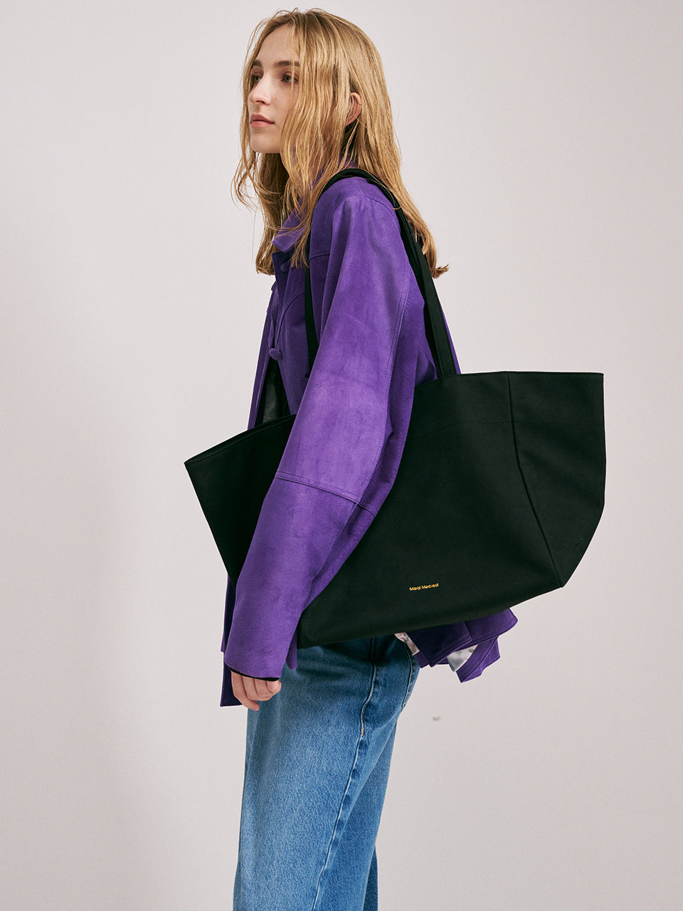 SUEDE LARGE TOTE_BLACK