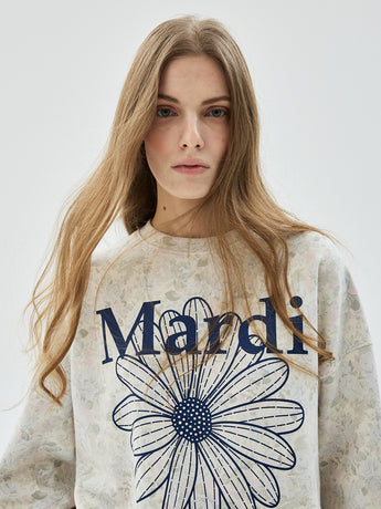 SWEATSHIRT FLEUR FLOWERMARDI_ASHBLUE NAVY